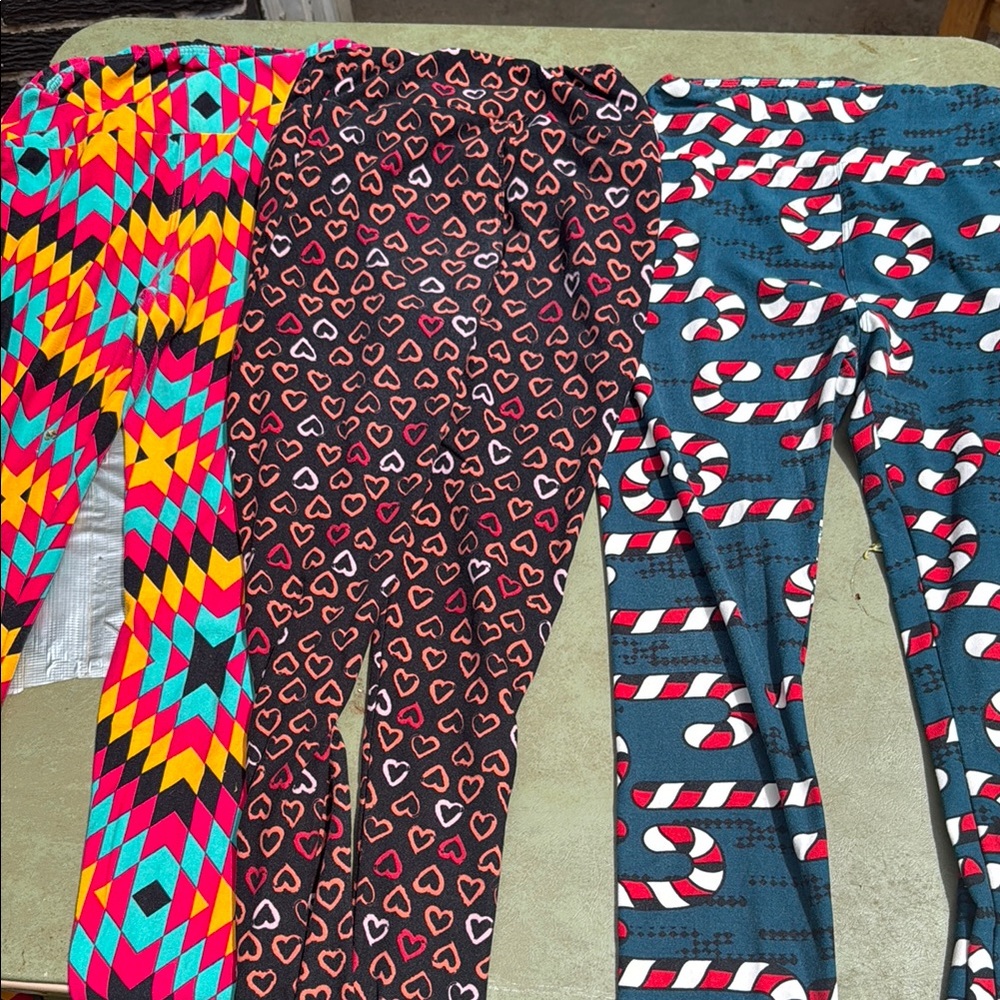 LuLaRoe Red and Black Leggings Pants & Jumpsuits